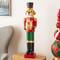 31" Red, Green & Gold Nutcracker Dog Sculpture